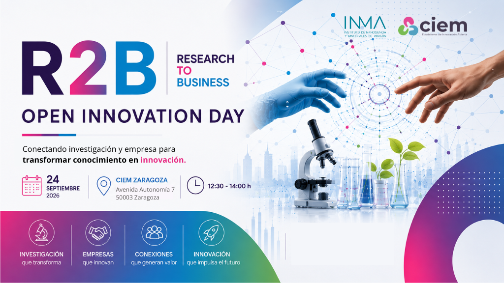 Banner principal sobre el evento de Investigación y empresa que se celebrará en CIEM Zaragoza el 24 de Septiembre de 2026.